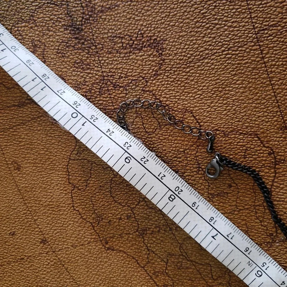 *NECKLACE black on  black flower 16" to 18"* - Picture 7 of 8